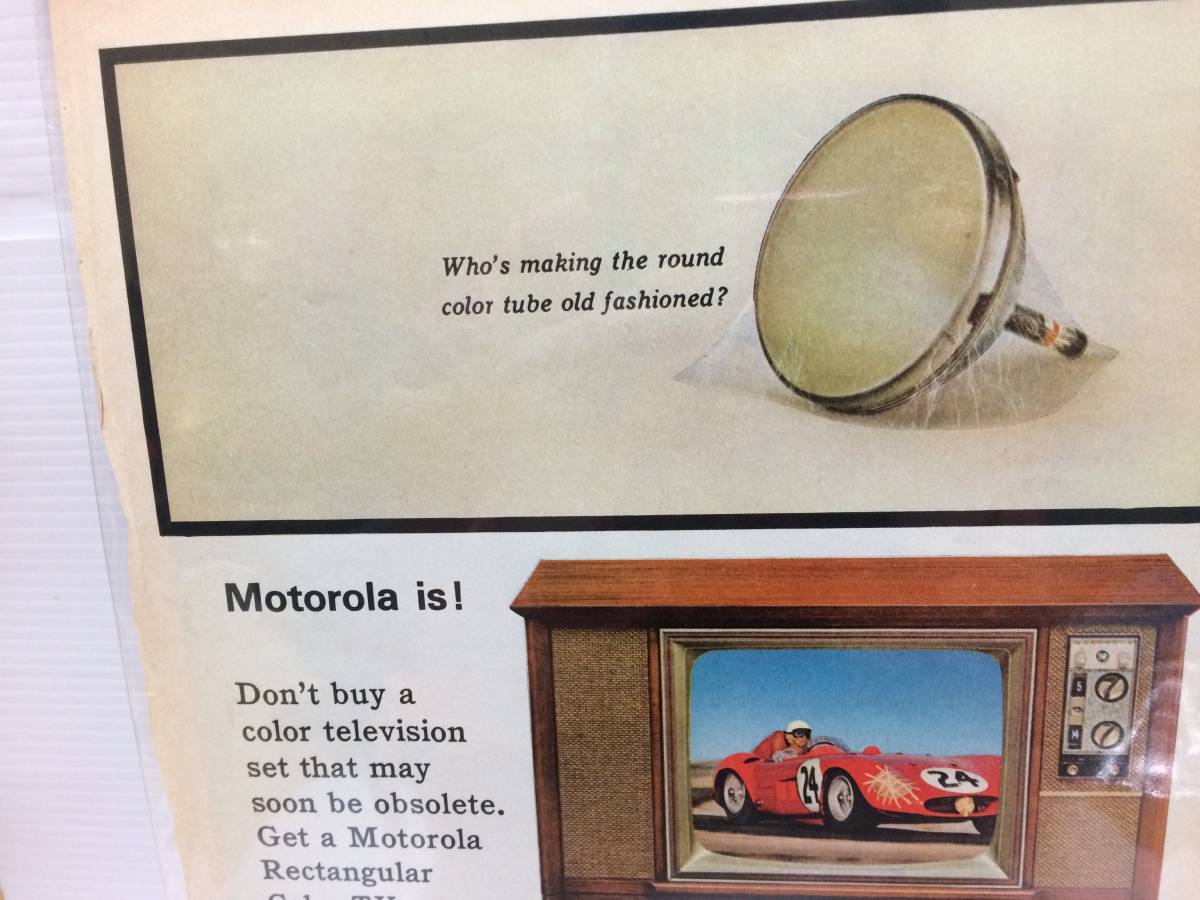 1964年10月16日号【MOTOROLA モトローラ】ライフLIFE誌 広告切り抜き アメリカ買い付け品used60sビンテージ 電化製品_画像2