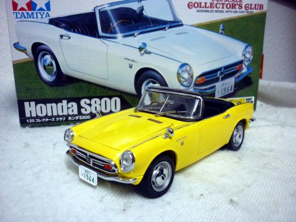 TAMIYA ホンダ S800 エスハチ 1/20 ミニカー 黄 塗装難あり