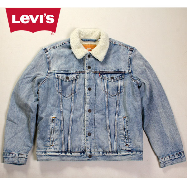 Sサイズ Levi's リーバイス Gジャン 裏ボア デニム ジャケット ヴィンテージ ストーンウォッシュ ボア 防寒 暖 冬 シェルパ アメージング