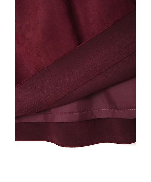 [ Natural Beauty L] Elmo The suede skirt 17 number wine red made in Japan 