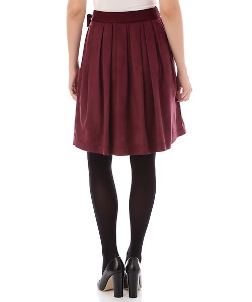[ Natural Beauty L] Elmo The suede skirt 17 number wine red made in Japan 