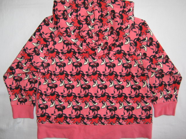 * old clothes TDR Tokyo Disney resort limitation Minnie Mouse retro total pattern full Zip sweat Parker 100 pink MINNIE KIDS Kids child clothes *