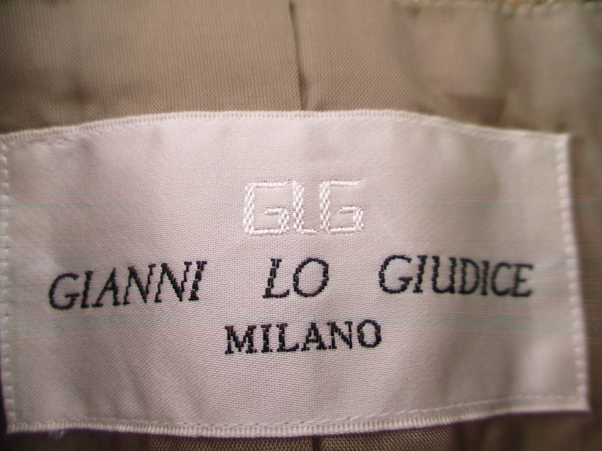*48[ free shipping price cut special price ]GIANNI LO GIUDICE Gianni ro Judy che jacket beige 34 silk . slit thread lame made in Japan Mrs. 