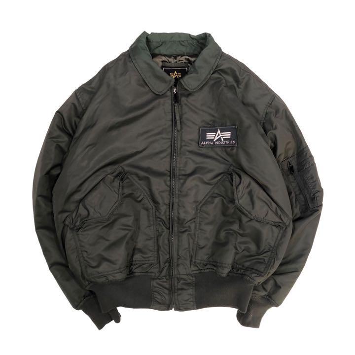 熱い販売 USA 古着 XL モスグリーン フライトジャケット INDUSTRIES