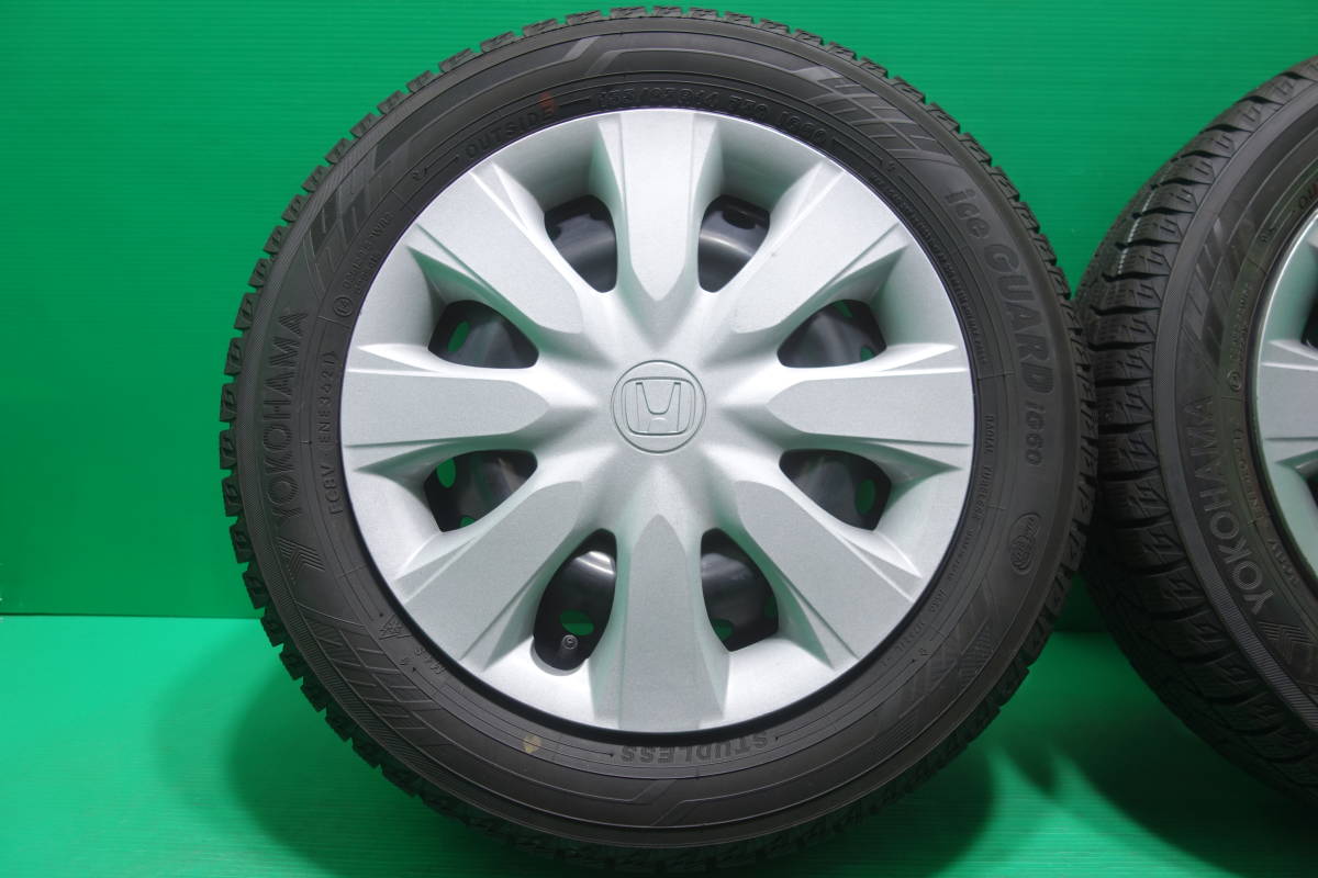 K827-21 送料無料 155/65R14 スタッドレス 4本セット YOKOHAMA アイスガード iG60 7分山 ホンダ純正 スチール N-BOX N-WGN N-ONE_画像2