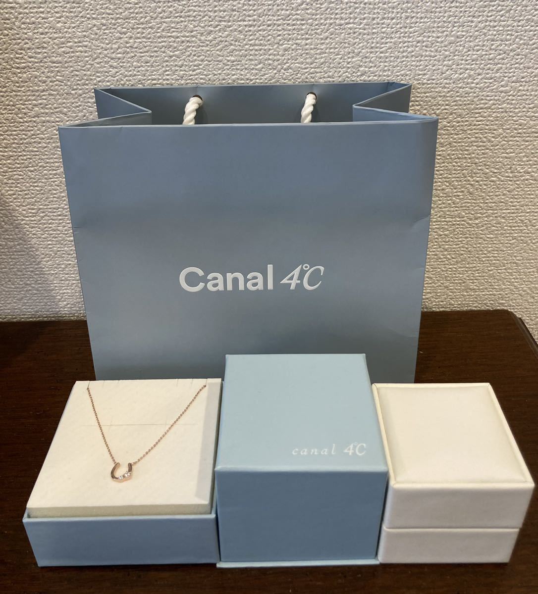 新品 正規品 canal4℃ カナルヨンドシー ネックレス ハート シルバー ケース 箱 紙袋 リボン ゴールド カナル4℃ プレゼントの画像3