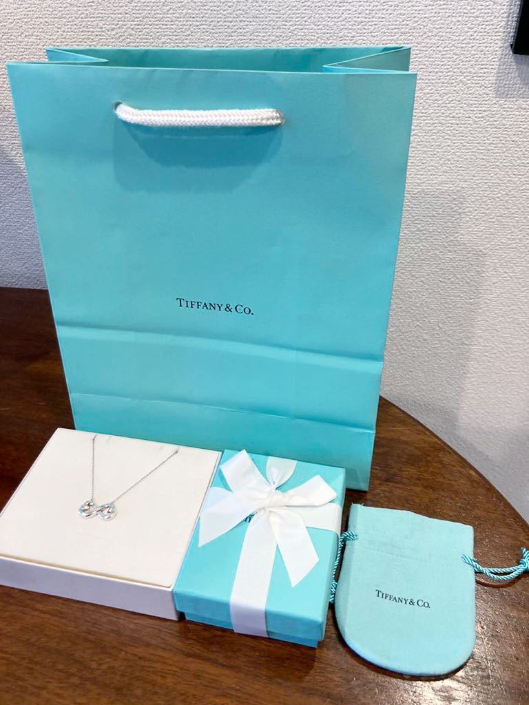 新品 正規品 ティファニーアンドコー tiffany&co. ネックレス ダブルハート ハート シルバー ケース 巾着 紙袋 リボン_画像5