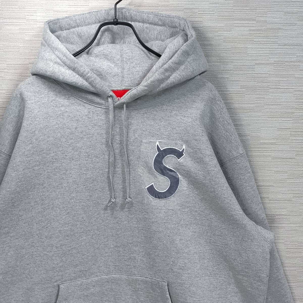 グレー XL Supreme シュプリーム ツノ デビル パーカー S logo ロゴ 