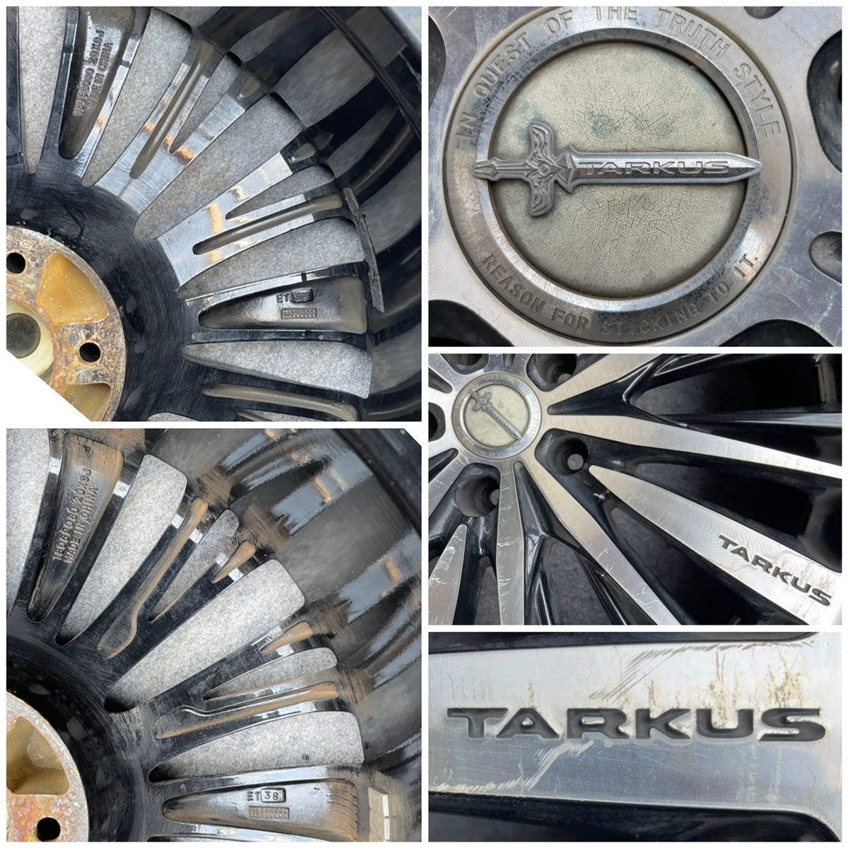 TARKUS タルカスアルミホイール20インチ20×8J、20×9J、+38、PCD114.3/H5ホイールのみ4本セット。アルフォード、ヴェルファイアなどに_画像8