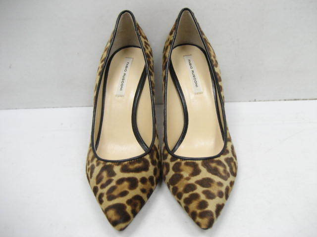  new goods regular price 42900 jpy FABIO RUSCONI fabio rusko-ni is lako pumps pin heel Leopard leopard leopard print tea Brown size 36