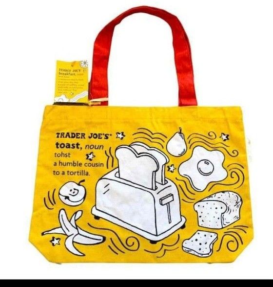 お値下げ！TRADER JOE'S ショッピングバッグ【トースト】黄色のショッピングバッグ☆エコバッグ ☆トートバッグ