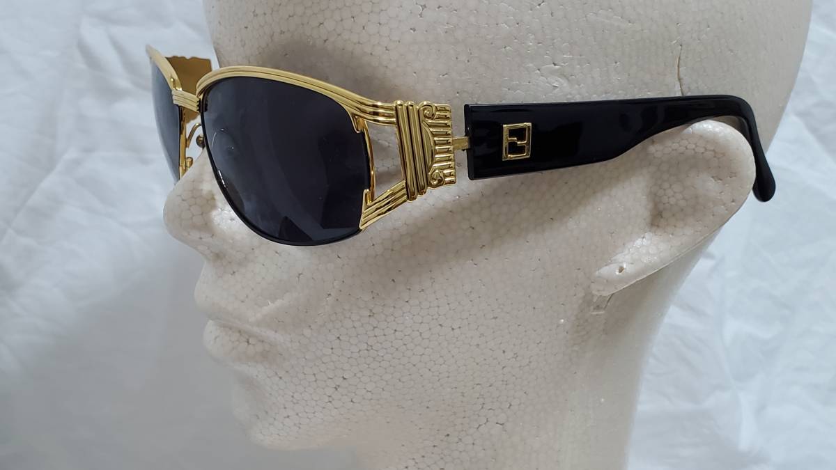  стандартный Fendi FENDI Classic люкс искусство солнцезащитные очки автомобиль i колено Gold × чёрный Icon Logo F Zucca 3 полосный линия очки 0 приложен иметь 