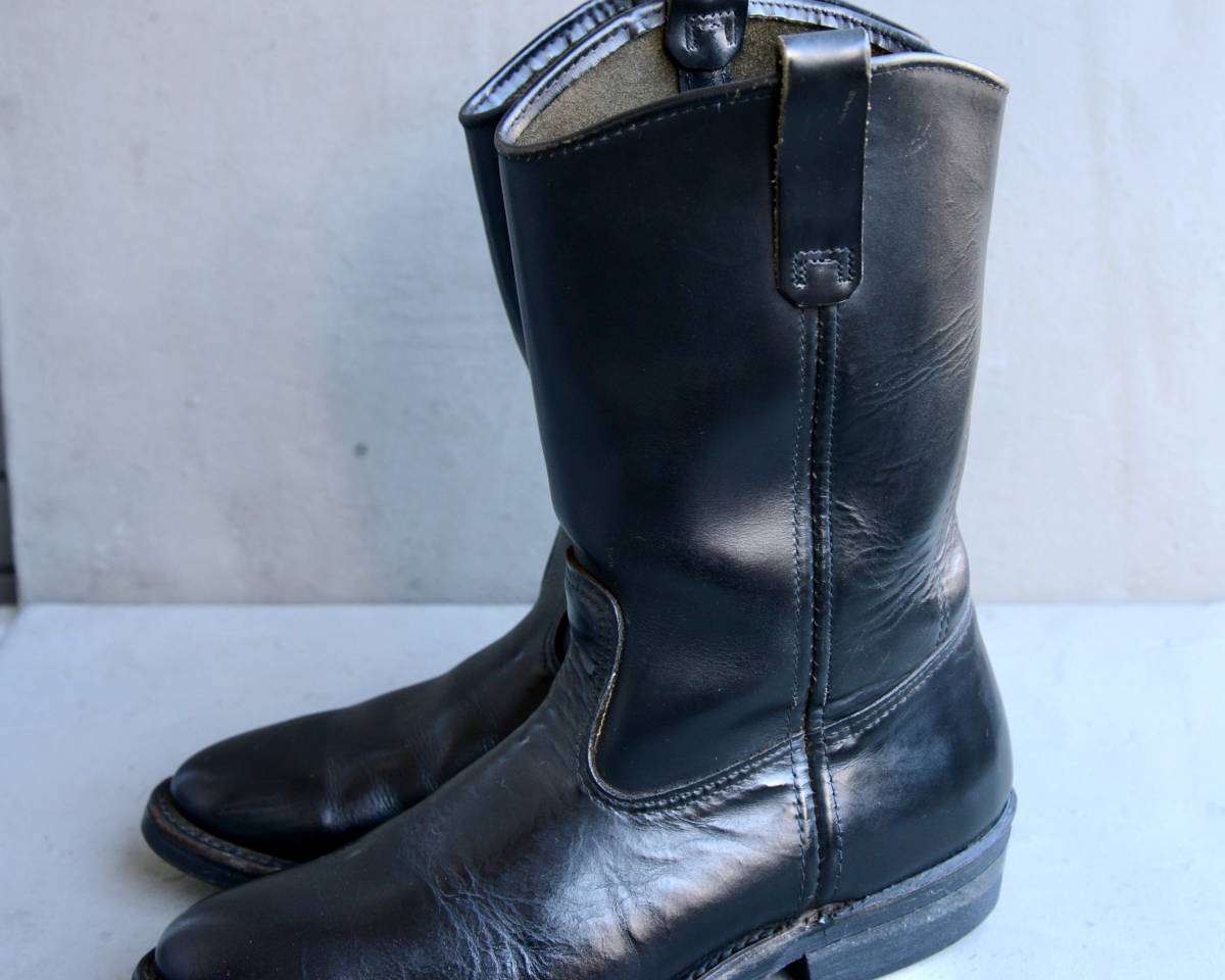 【状態良好】レッドウィング 8155 ペコスブーツ US9 黒 ブラック RED WING Roughout Pecos Boots