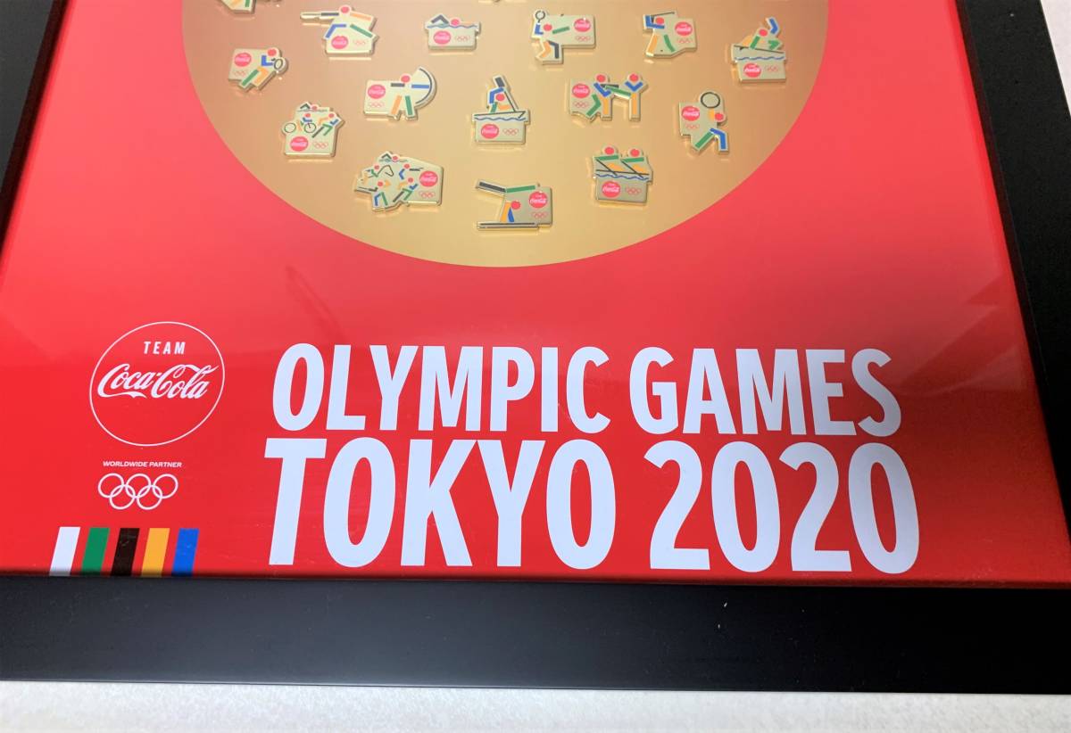 コカ・コーラ 東京2020オリンピック ゴールドピクトグラムピンセット 額装ピンバッジ 当選品 美品_画像7