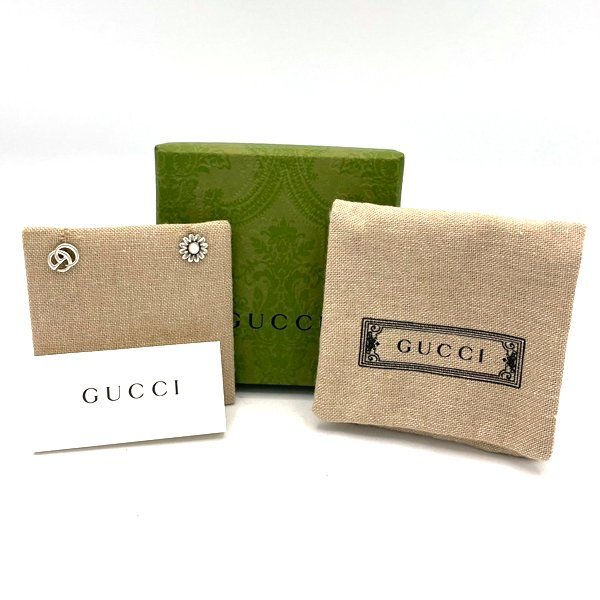 堅実な究極の グッチ GUCCI ピアス ag925 GGロゴモチーフ フラワー