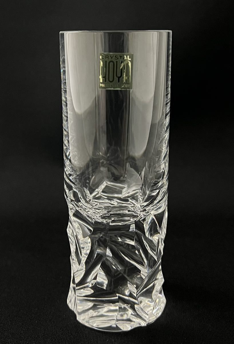 HOYA クリスタル 最高級ストレートグラス SCULPTURED STRAIGHT GLASS COLLECTION 佐々文夫氏デザイン Cut Rockの画像1