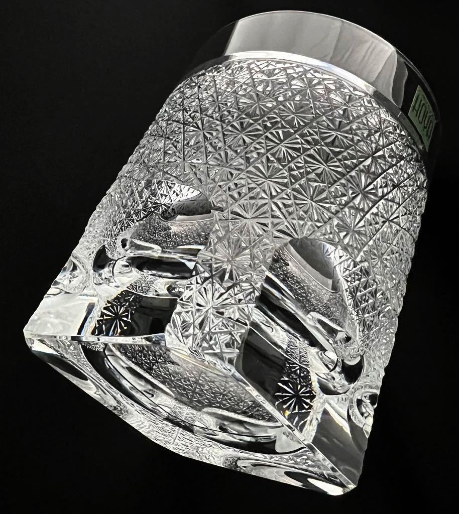 HOYA クリスタル 最高級ロックグラス Crystal Glass Tumbler Collection 佐々文夫氏デザイン 菊繋ぎの画像4