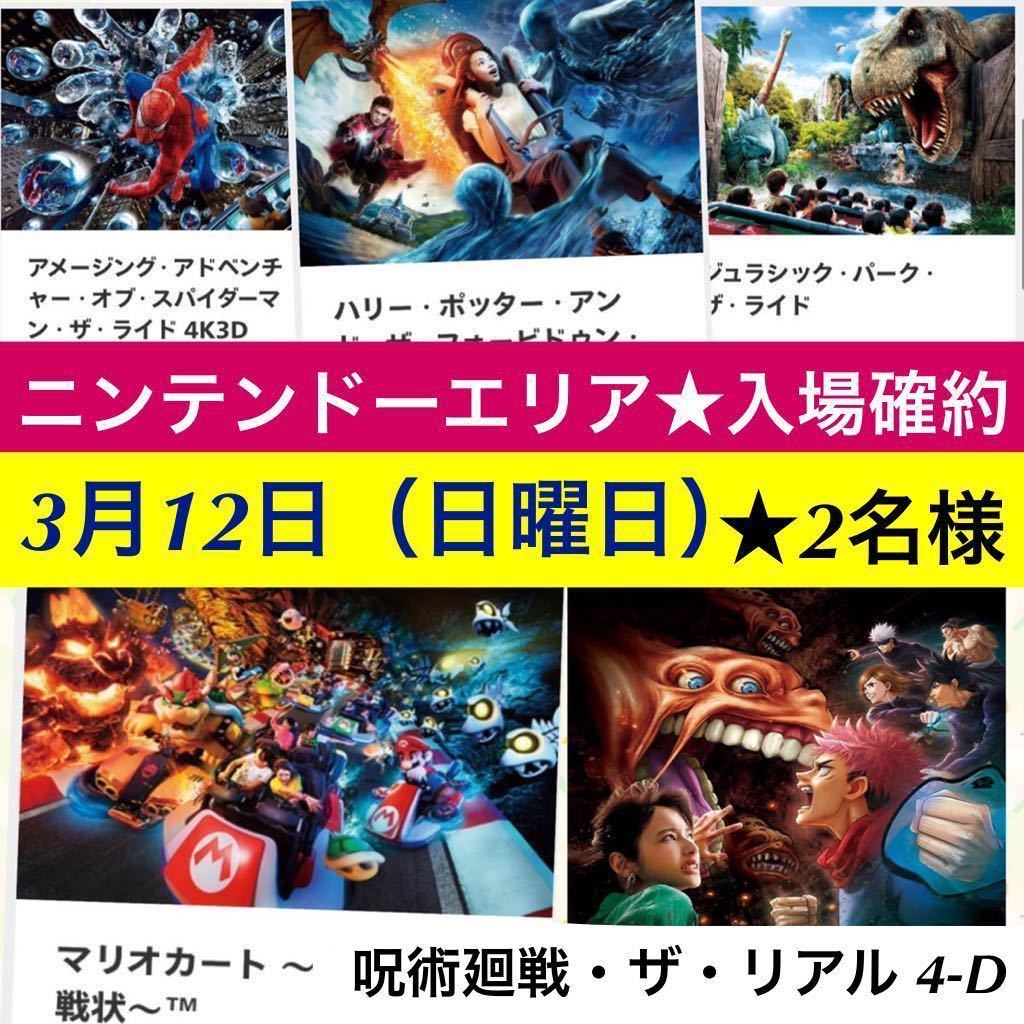 【2枚セット】USJ 任天堂エリア 3月12日 ニンテンドーワールド ユニバーサルスタジオジャパン エクスプレスパス マリオ ユニバ チケット 券_画像1