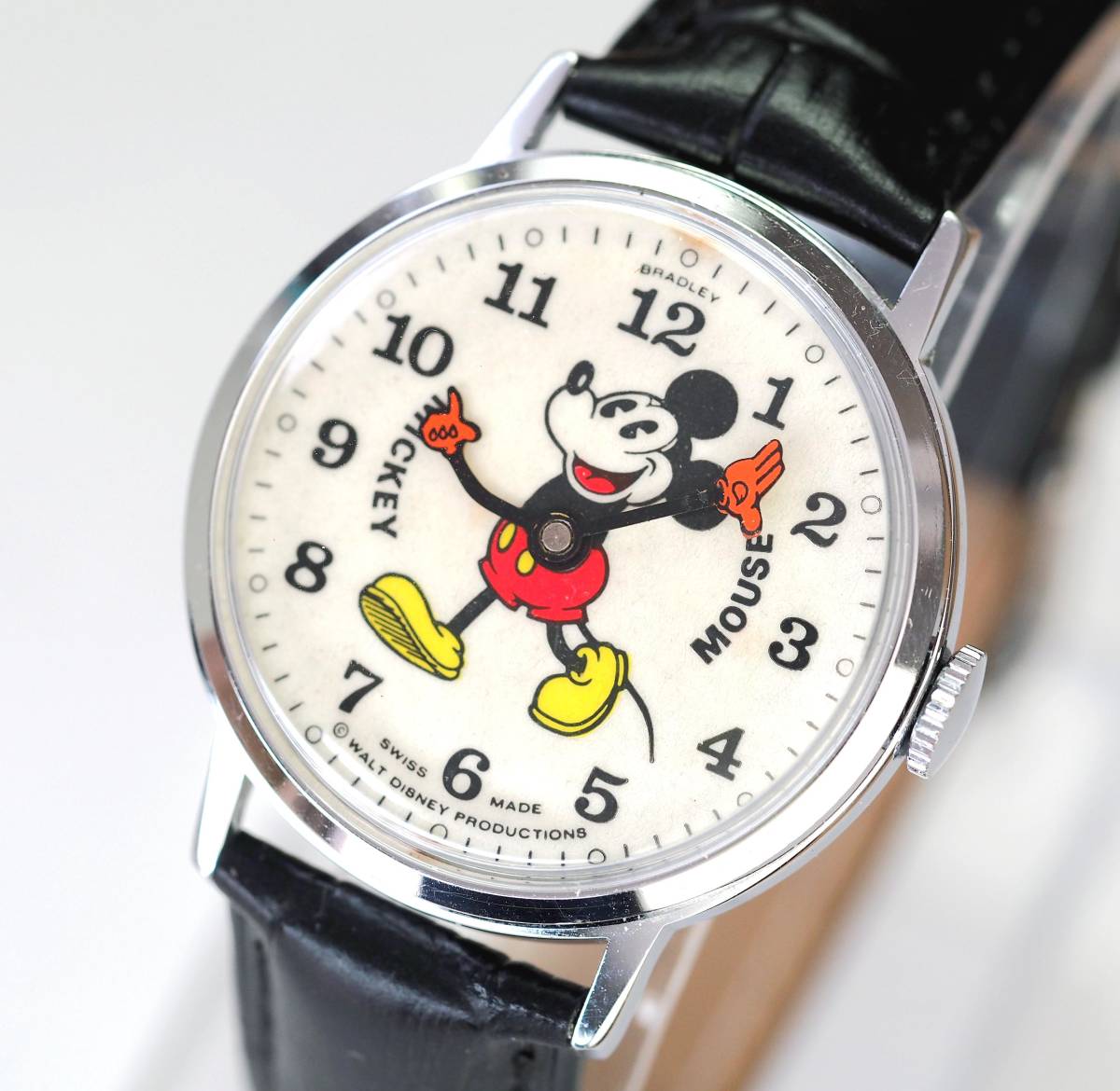 再再再..販 1970年代 ミッキーマウス 美品箱付 レア 腕時計 BRADLEY