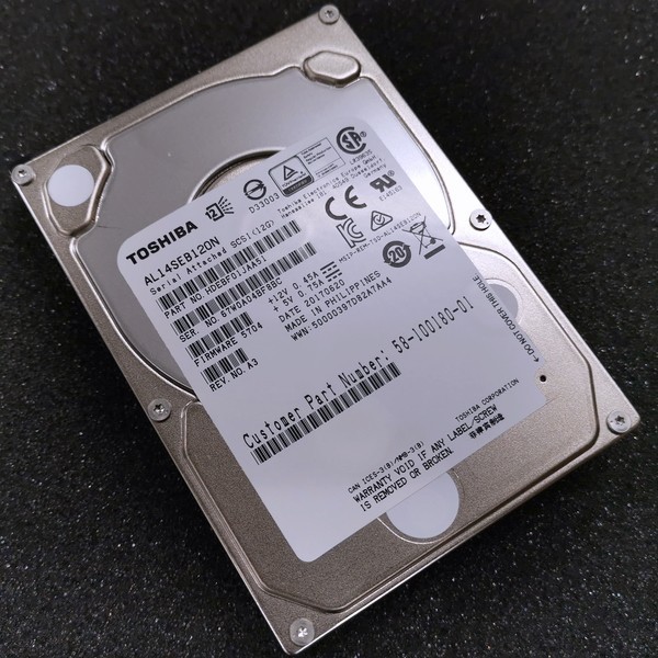 @XM337 秋葉原万世商会 Toshiba SAS 1.2TB 2.5インチ 12Gbps AL14SEB120N HDD 10K RPM SAS SFF_画像1