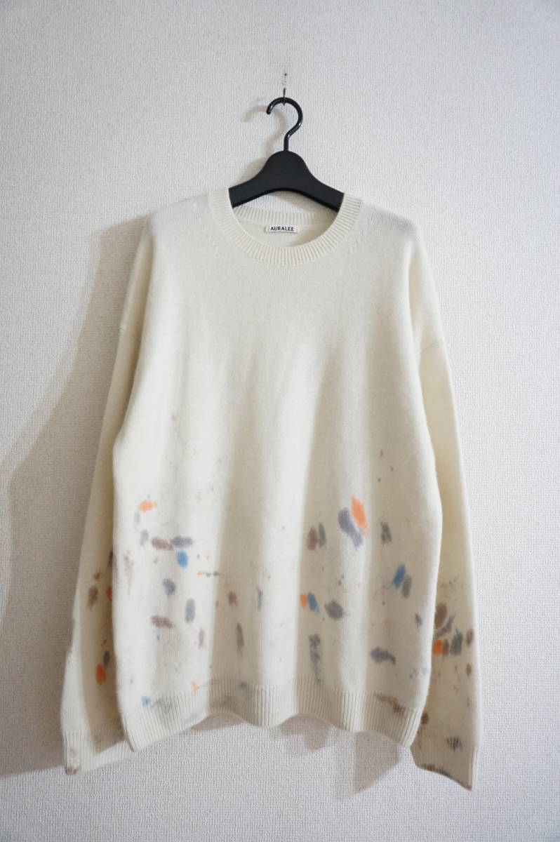 オーラリー auraleeベビーカシミアハンドペイントニットPO | www
