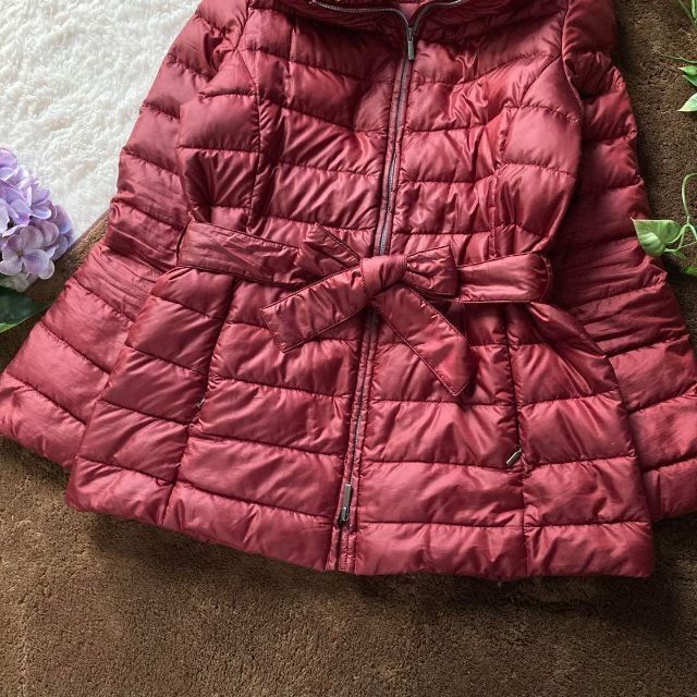  we k end Max Mara high class down coat light weight down dark red lady's 38 size WEEKEND Max Mara