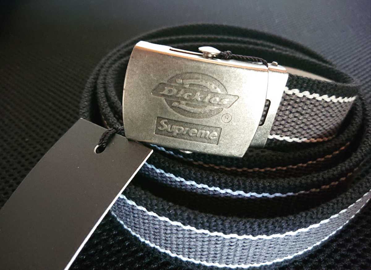 新品 Dickies Webbing Belt Supreme 黒 ベルト 国内正規品 タグ付き 22SS_画像1