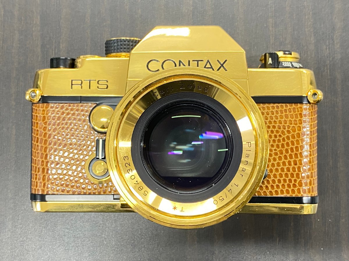 B309 コンタックス Contax RTS GOLD ゴールド 限定品 Carl Zeiss Planar T* 50mm F1.4 LENS フィルムカメラ カメラ レンズ - 1