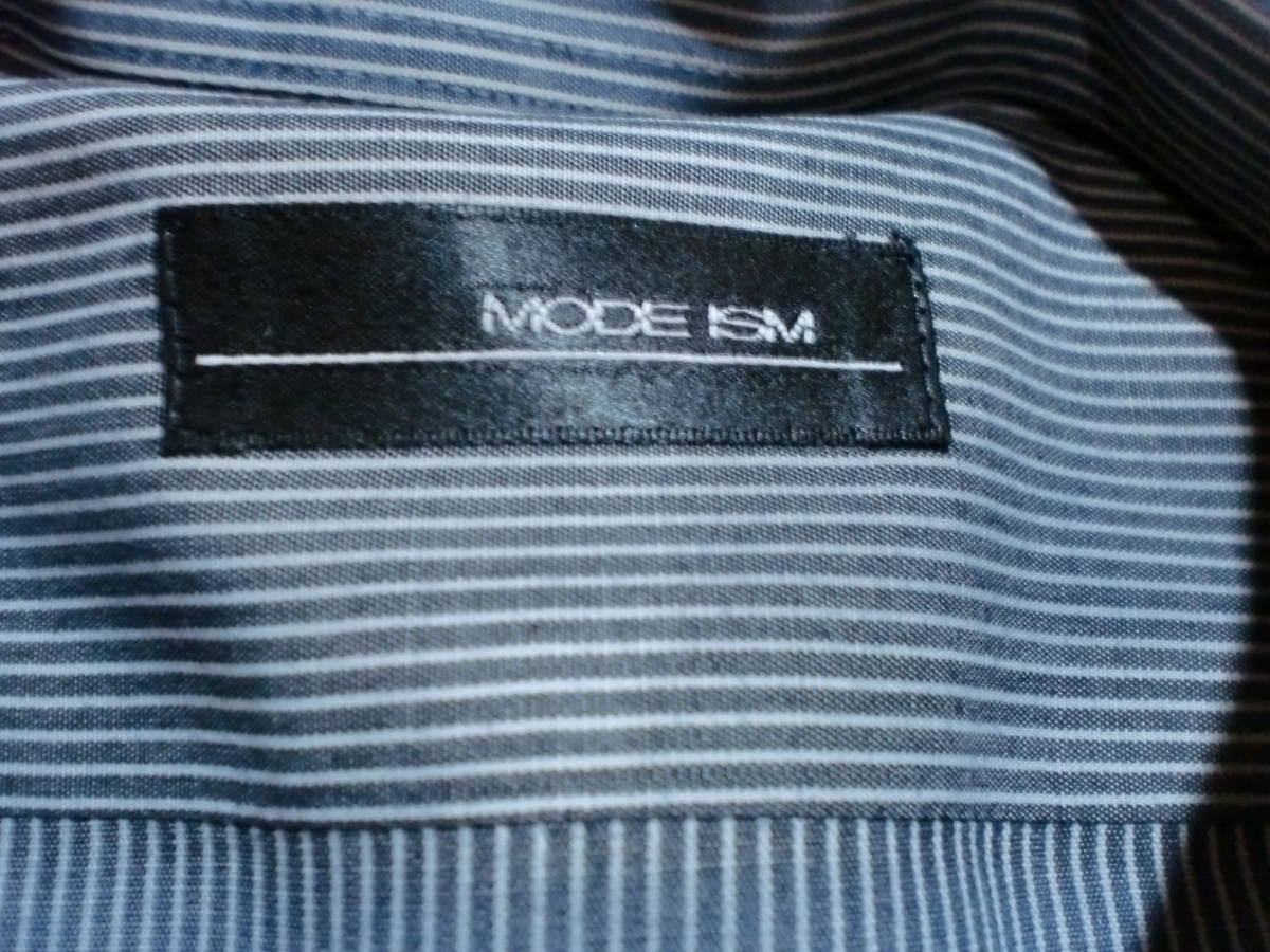 モードイズム MODE ISM 形態安定 レギュラーカラー 長袖 ワイシャツ サイズL グレー　　　　　　　ta-20_画像2