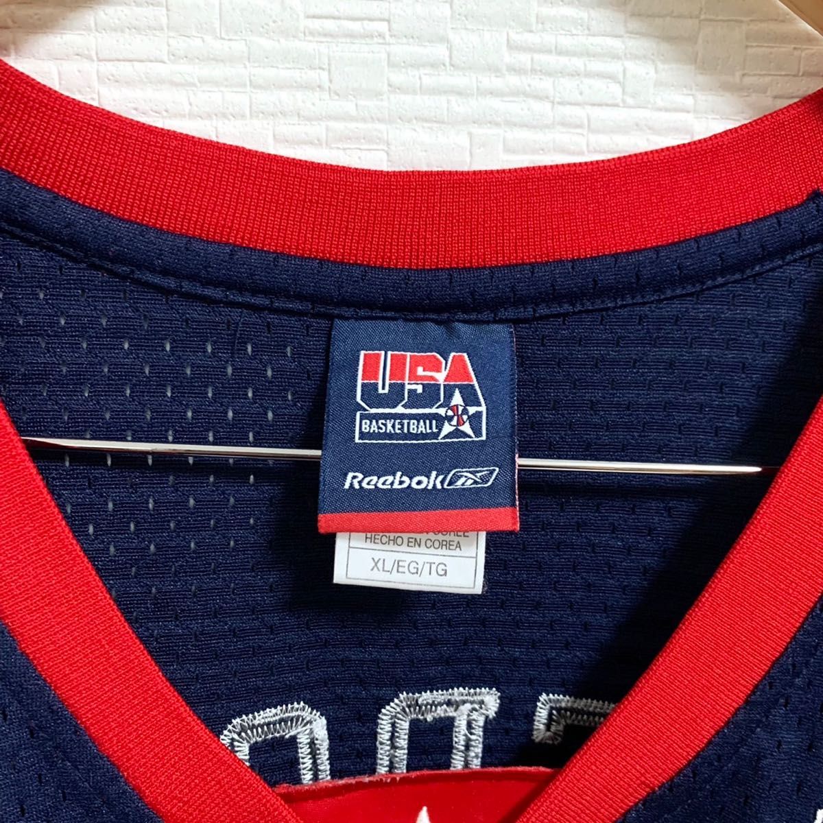 極希少品】アイバーソン Reebok USA ユニフォーム ネイビー XL 極希少品】アイバーソン Reebok USA ユニフォーム ネイビー XL
