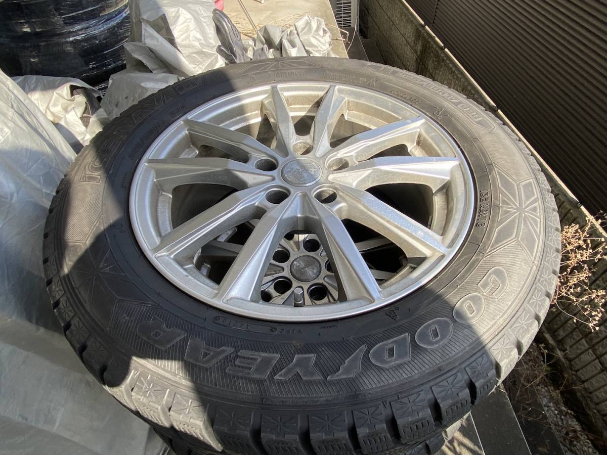 売り切り！★スタッドレス 225/60R17 アルファード 30系 20 10 PCD114.3 5穴 7J オフセット38 4本セット グッドイヤー アイスナビ_画像1