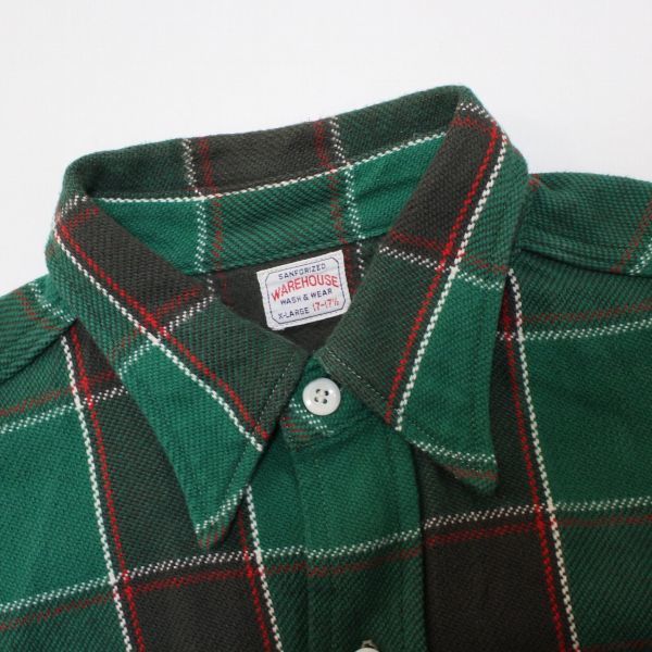 21AW WAREHOUSE ウエアハウス Lot 3104 FLANNEL SHIRTS B柄 チェック フランネル シャツ XL 17-17.5_画像3