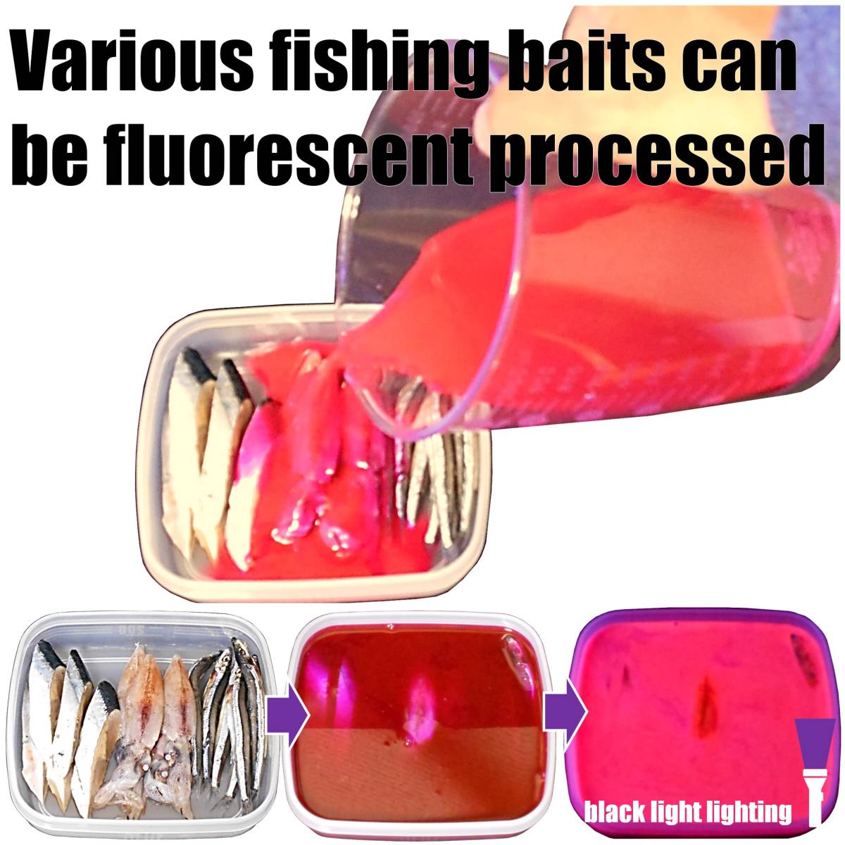Fluorescent powder for fishing bait fluorescent red 1/4oz made in Japan Yamasita-Gyoguten