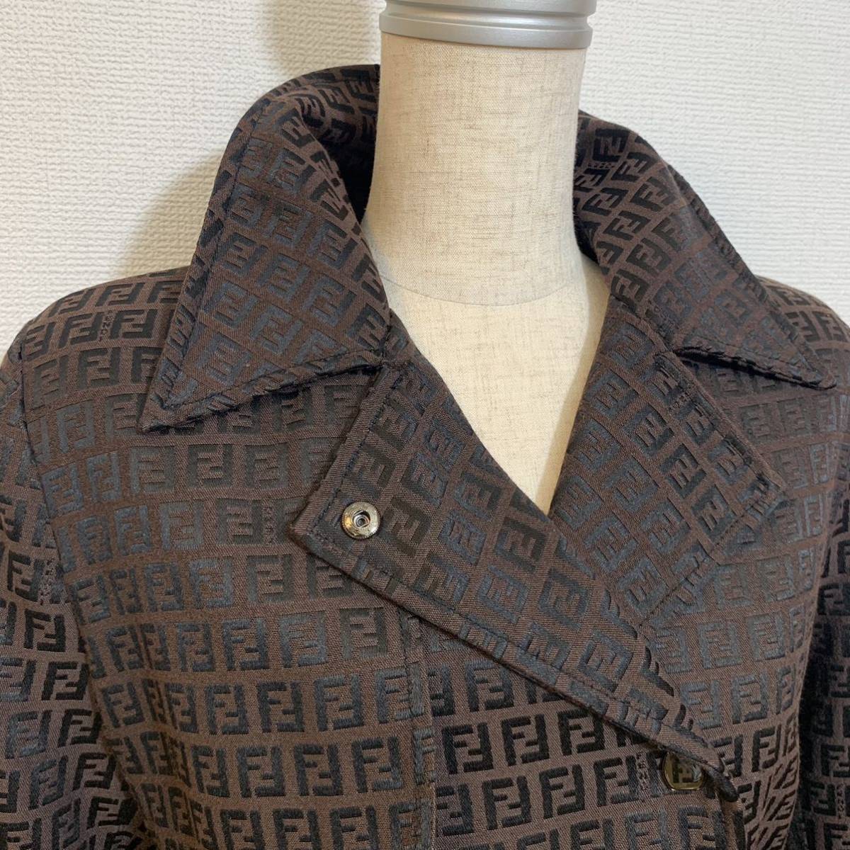 レア】FENDI ズッカ柄 中綿入り トレンチコート フェンディ Lサイズ