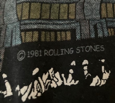 ...! old clothes XLsize 80s (81 year made copy light ) Vintage Vintage RollingStones low ring Stone z both sides print T-shirt 