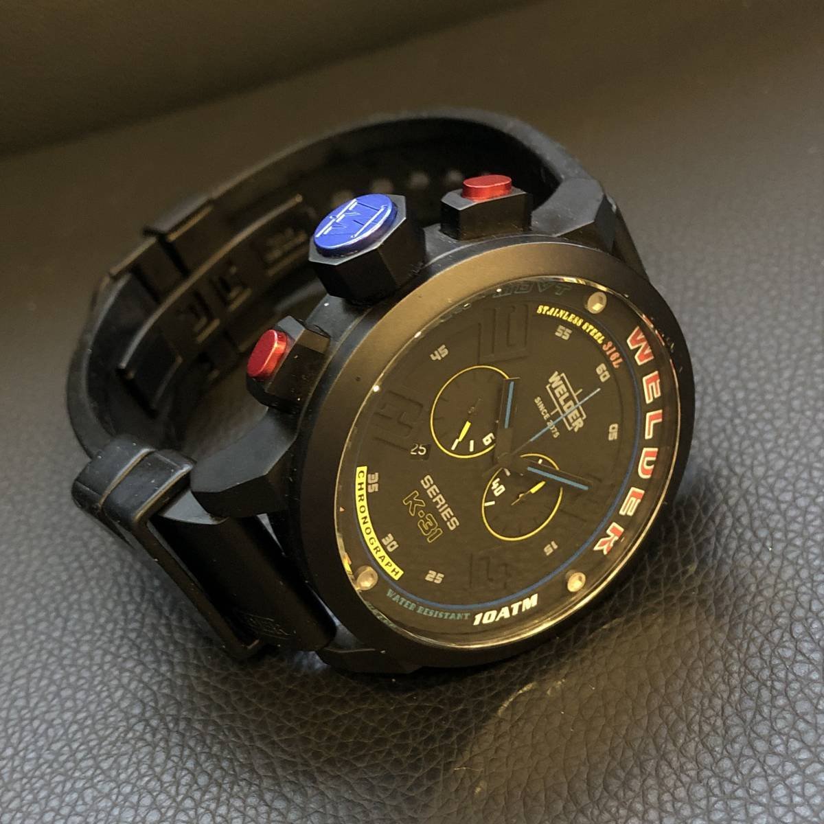 2056-60【 WELDER 】 ウェルダー メンズ 腕時計 クオーツ K-31 REF 2601 100m防水 クロノグラフ 稼働品