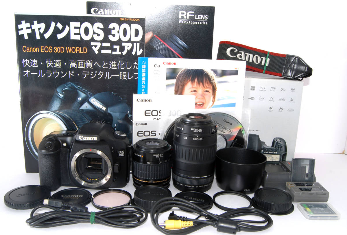 ◆初心者入門＆付属品多数◆ Canon キャノン EOS 30D 純正＆超望遠Ｗズームレンズセット_初心者にやさしく付属品が多数付いてます★