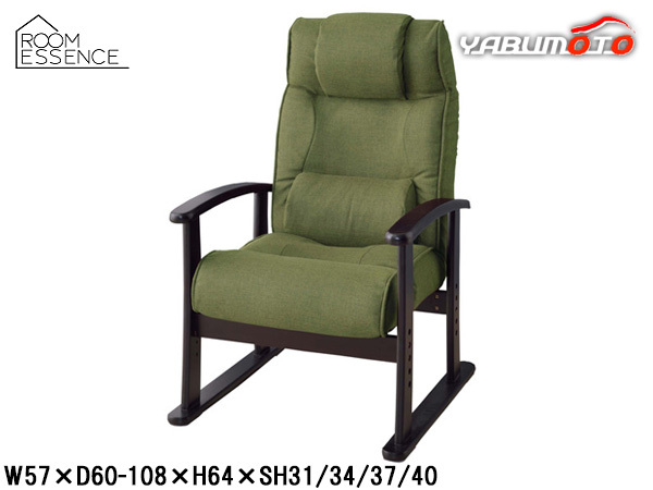 東谷 楽々チェア ブラウン W57×D60-108×H64×SH31/34/37/40 RKC-38BR 高座椅子 リクライニング 高さ調整可 メーカー直送 送料無料のサムネイル