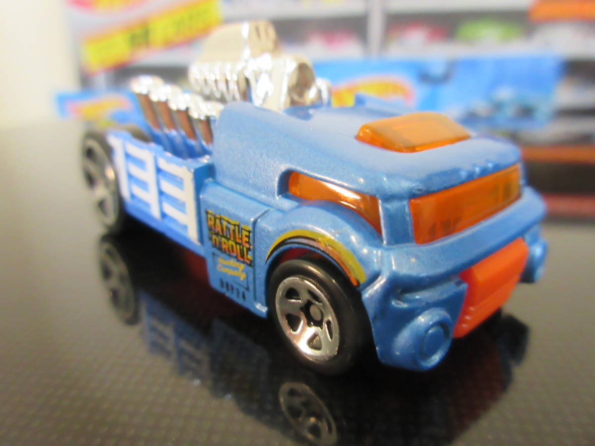 Hot Wheels CRATE RACER クレートレーサー エンジン振子 ギミック ブルー 浅田龍 リュウ アサダ Rattle 'n' Roll ステーキベッドトラック_画像3