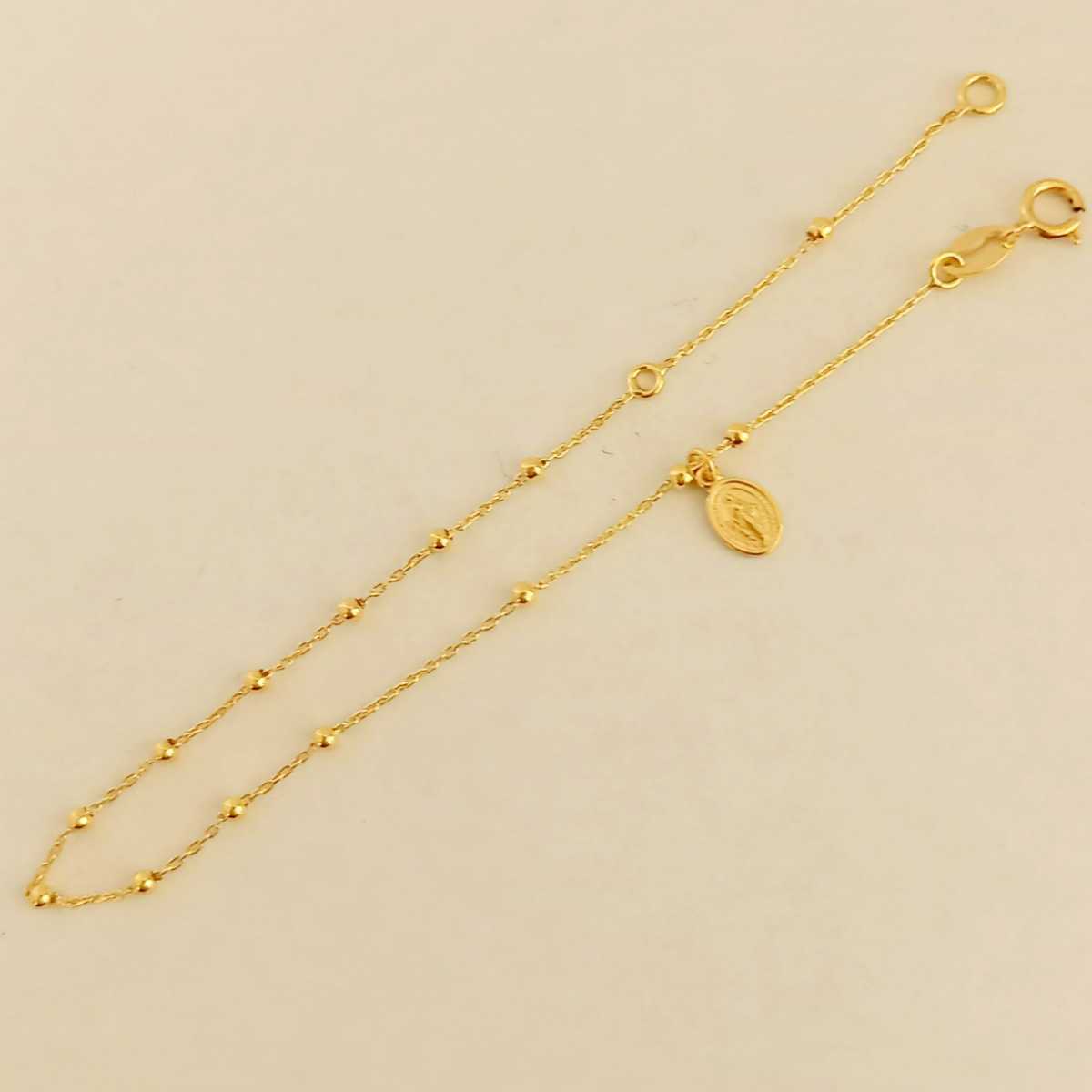 新品☆イタリー製K18(18金) マリア様チャームブレスレット www ...