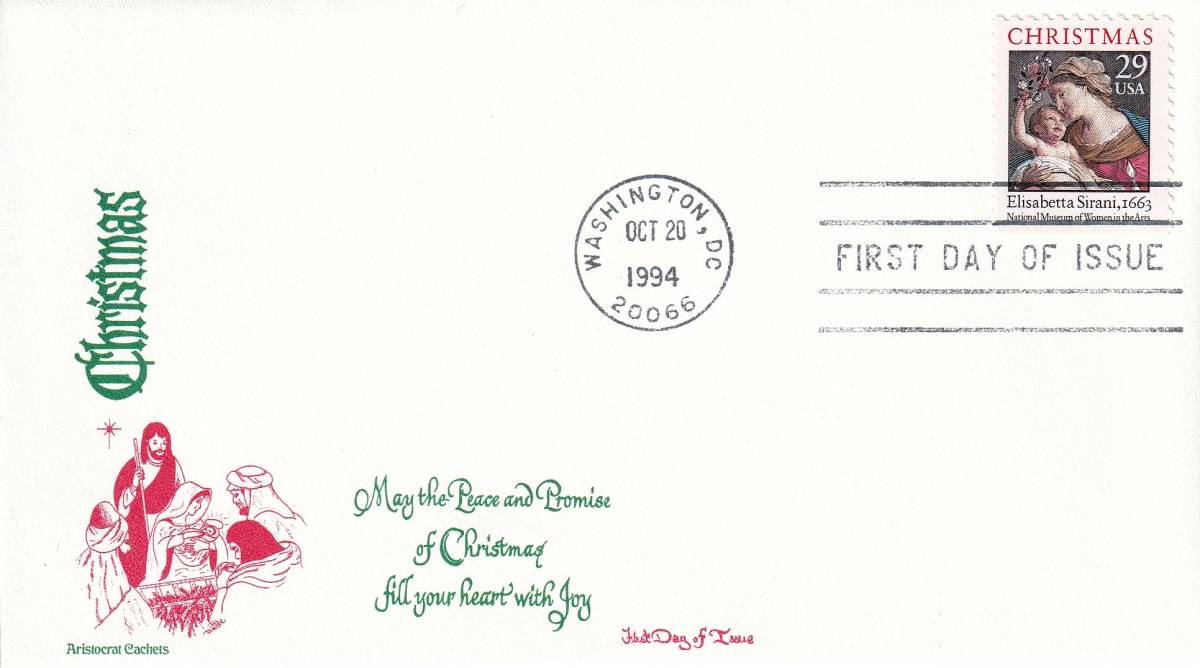 【ＦＤＣ】クリスマス切手（１）（１９９４年）（アメリカ）　t3261_画像1
