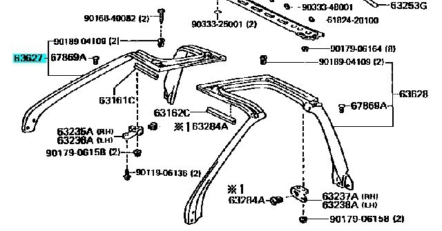 【トヨタ純正新品】TOYOTA 未使用品 ★超希少品★ MR-2 SW20 Ｔバールーフ用 ウェザーストリップ 右側 運転席側 MR2_画像1