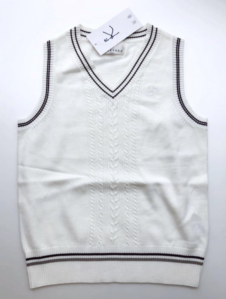  новый товар Kumikyoku kumikyoku*10,692 иен. . товар изысканный лучший белый TM 140~ школьный жилет тоже . экспертиза свободный форма . входить . тип одежда 