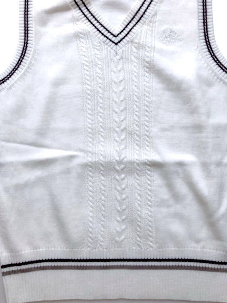  новый товар Kumikyoku kumikyoku*10,692 иен. . товар изысканный лучший белый TM 140~ школьный жилет тоже . экспертиза свободный форма . входить . тип одежда 