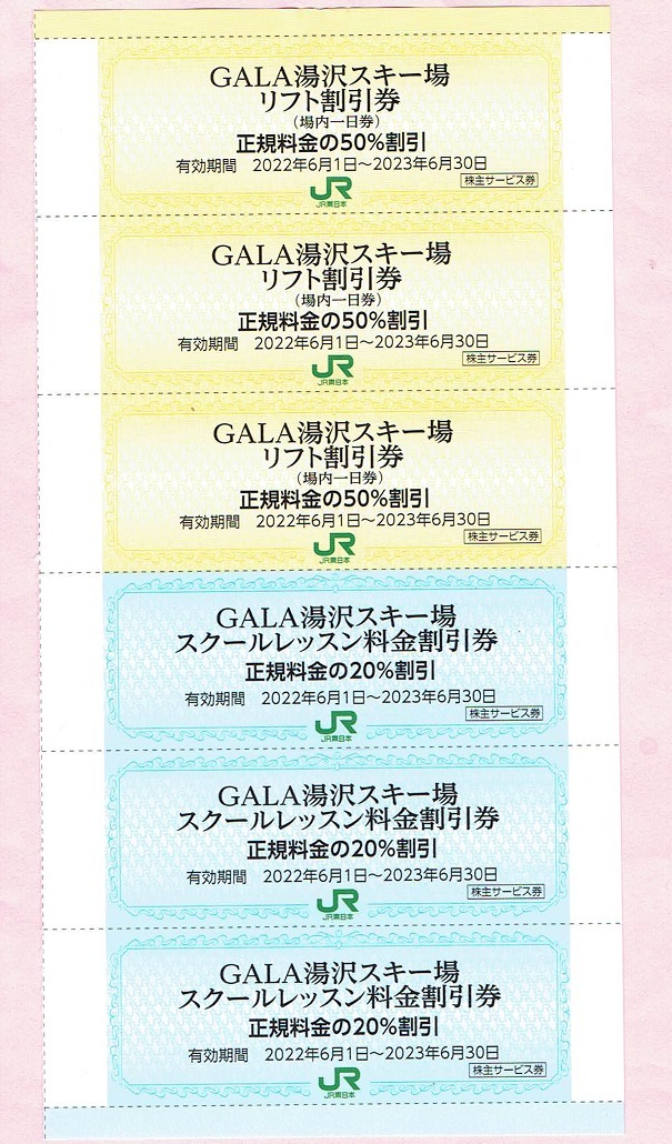ガーラ湯沢 GALA湯沢 リフト割引券3枚+スクールレッスン割引券3枚 GARA ...