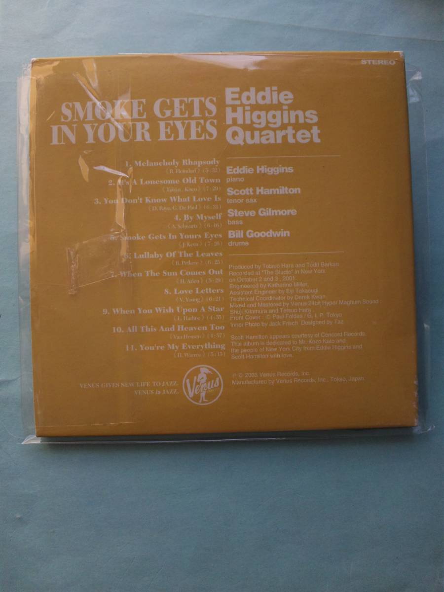 【送料112円】紙ジャケット CD 4169 Eddie Higgins Quartet Smoke Gets In Your Eyes 24kGOLDDISC 24金ディスク 帯の左が欠損_画像5