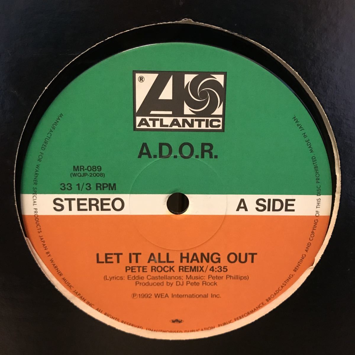 Let It All Hang Out / A.D.O.R. 12インチレコード Hip Hopクラシック 国内リイシュー盤 Pete Rock Remix収録