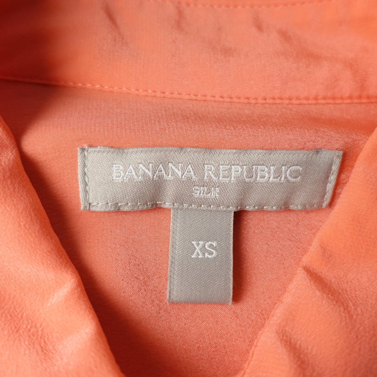 美品*Banana Republic/バナナリパブリック/XS/シルク100%シャツ/ピンク/レディース/ブラウス/長袖_画像3