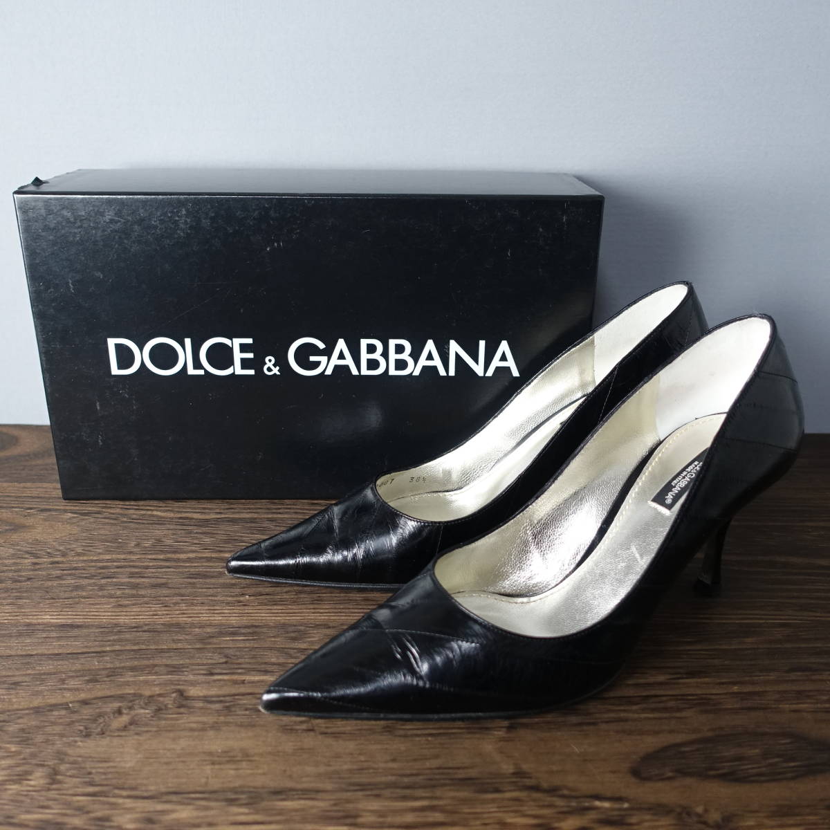 DOLCE&GABBANA/ Dolce & Gabbana /38.5/ Italy made / high heel pumps / black / black / lady's / shoes / shoes / Dolce&Gabbana 