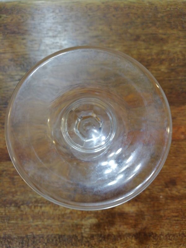 アンティーク ワイングラス 2客 シンプル ダイヤモンドカット クリスタル シャンパングラス ヴィンテージ antique wine glass 送料込み_画像7